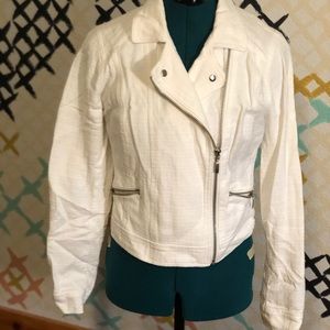 White Moto Jacket